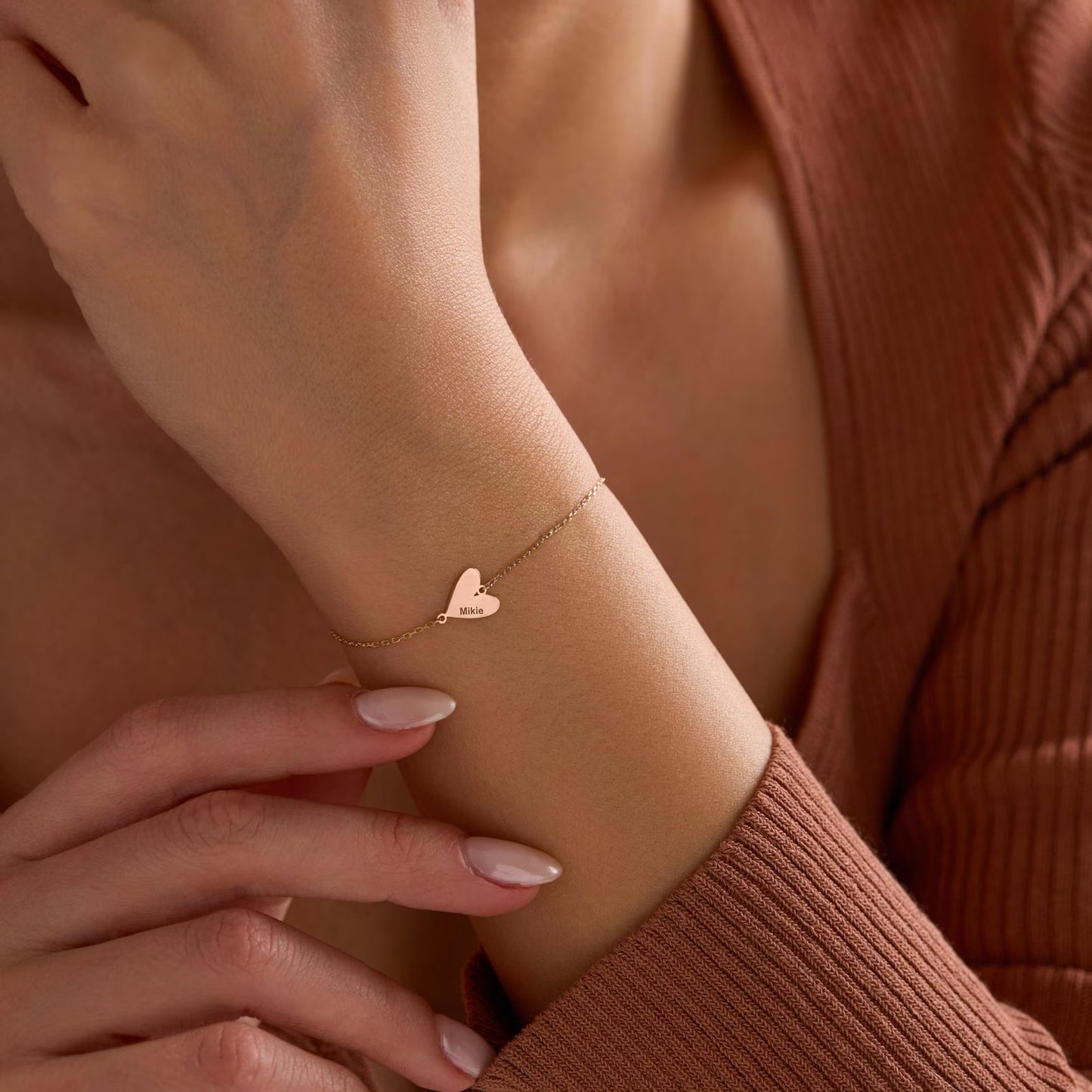 Pulseira em Coração Gravado Personalizada