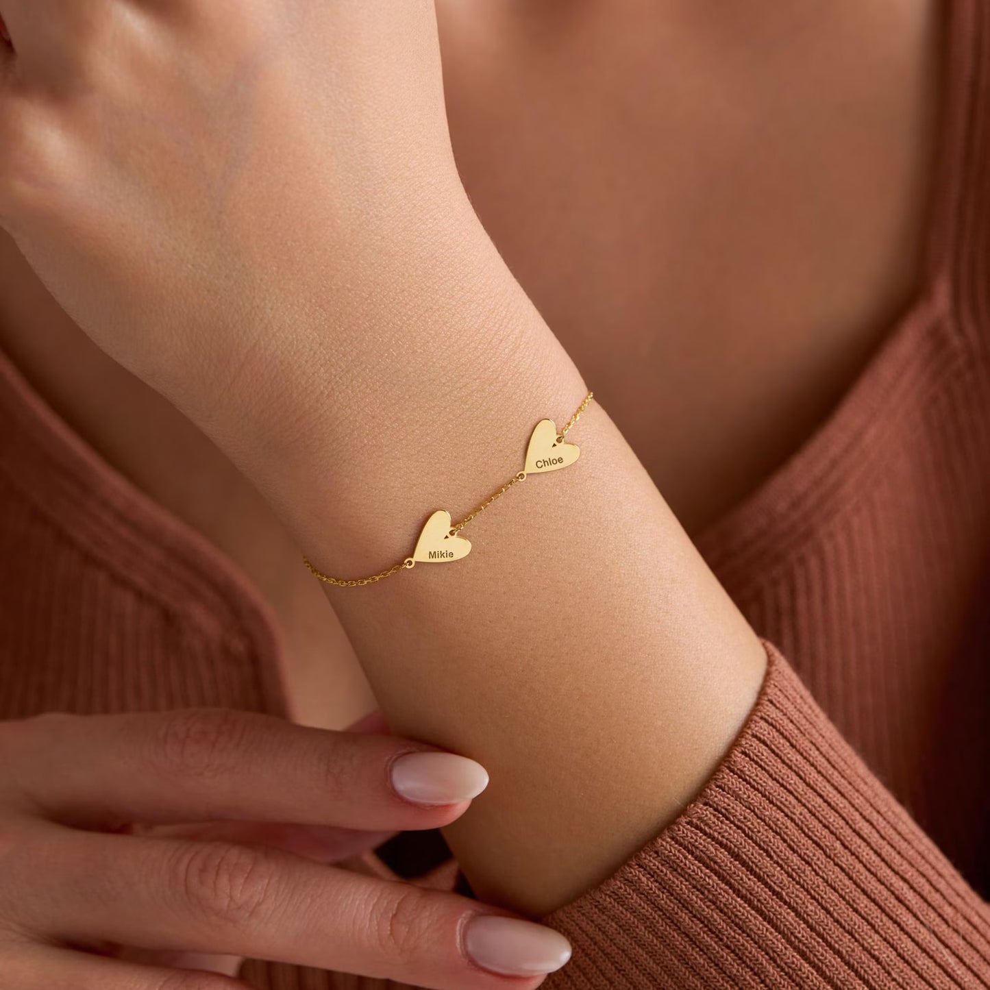 Pulseira em Coração Gravado Personalizada