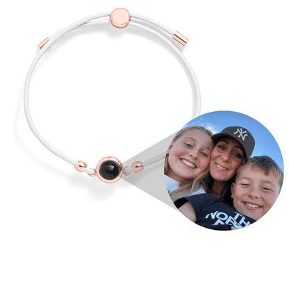 Pulseira em Pele com Foto Personalizada
