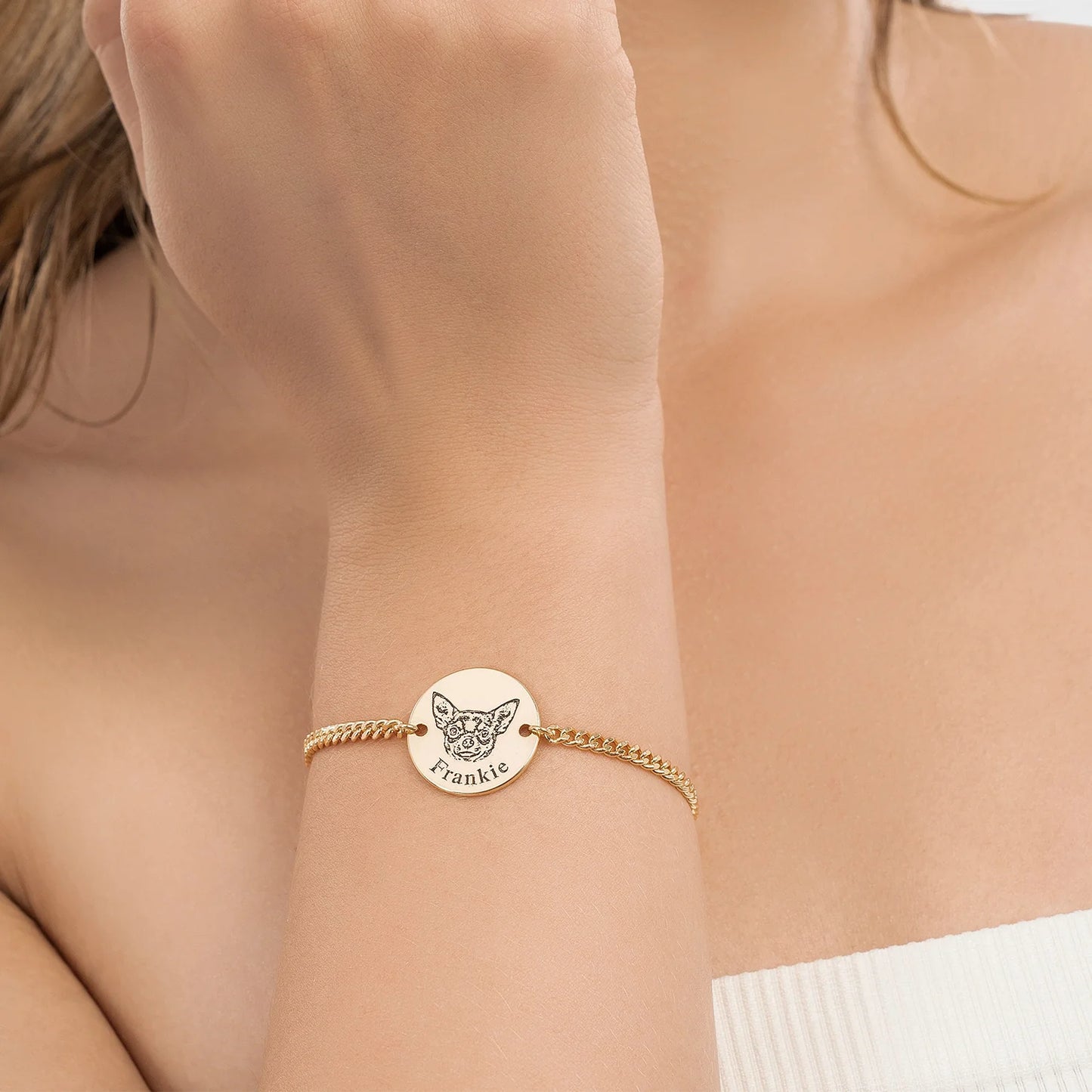Pulseira com Rosto de Animal Personalizada