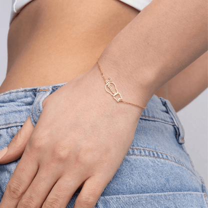 Pulseira com Nome de Gato Personalizada