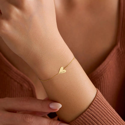 Pulseira em Coração Gravado Personalizada