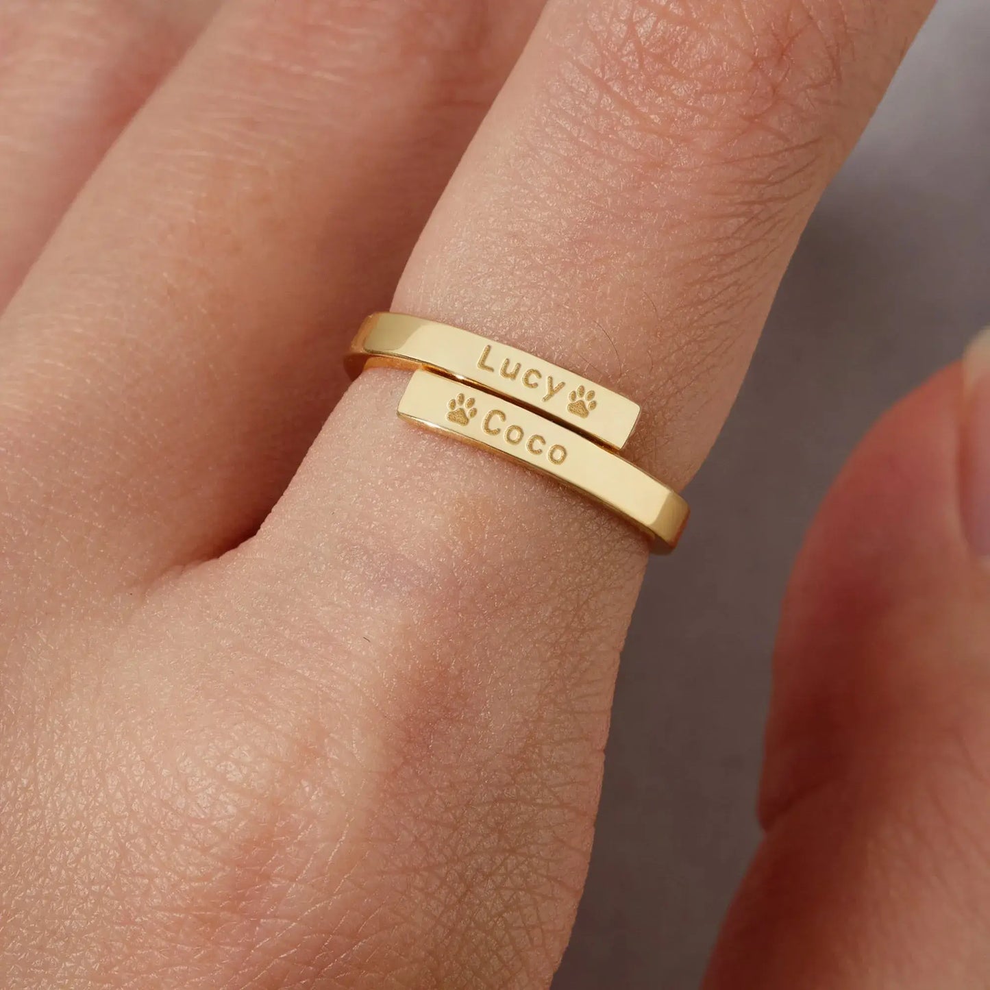 Anel com Nome de Animal de Estimação Personalizado